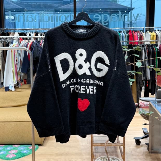 돌체앤가바나 블랙 포에버 인타르시아 캐시미어 니트 