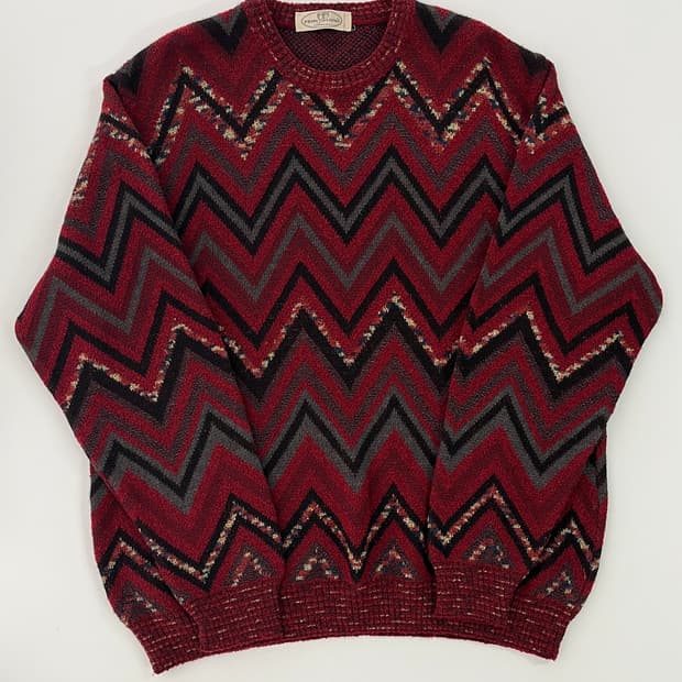 메리노울 블렌드 자카드 스웨터 이태리 메이드