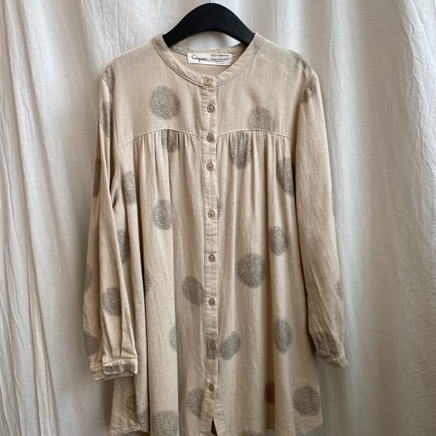 베이지 면 롱블라우스(M-L)