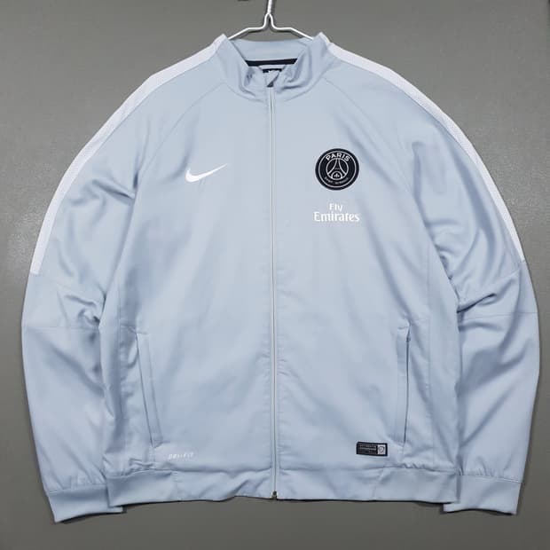 L (100) 나이키 파리생제르망 우븐 트랙탑 져지 집업 자켓 소라색
