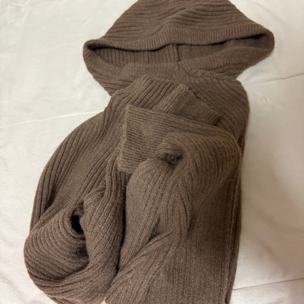 키미스 후드 니트볼레로 레이어드 브라운 오호스미스치프에이블리