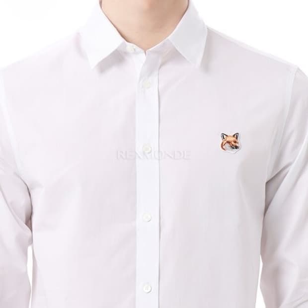 메종키츠네 폭스헤드 자수 클래식 셔츠