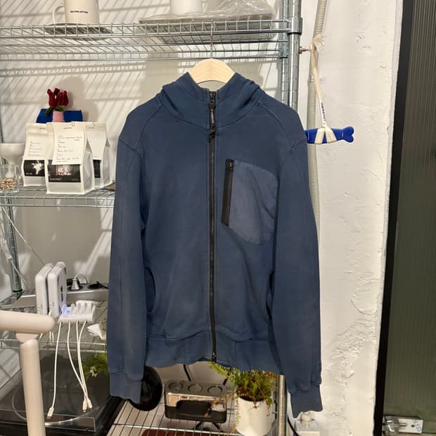 씨피컴퍼니 우븐 포켓 고글 집업 후디