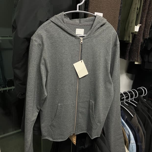 (2)모노프리베 텍스쳐드 후디 집 차콜