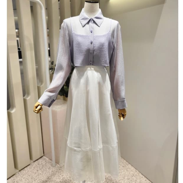 잇미샤 IT MICHAA 오간자 시스루 블라우스 라일락(55)  