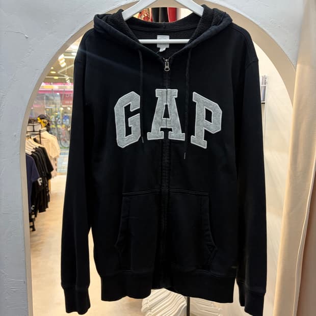 갭 빅로고 블랙 후드집업