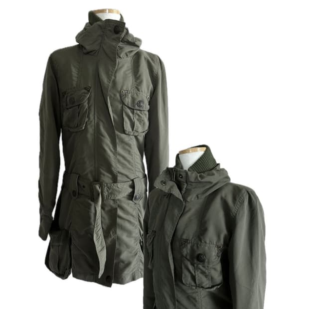 jpn 카키 니트디테일 포켓 야상자켓 