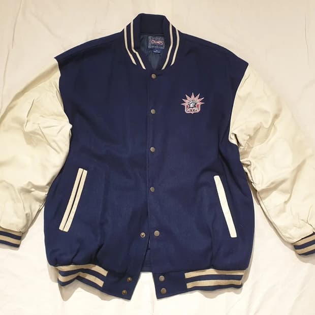 90s NHL뉴욕레인져스 레더 암 스타디움  점퍼