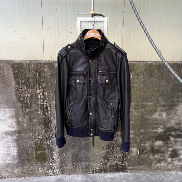 House of Blues 리얼 레더 투웨이 집업 자켓