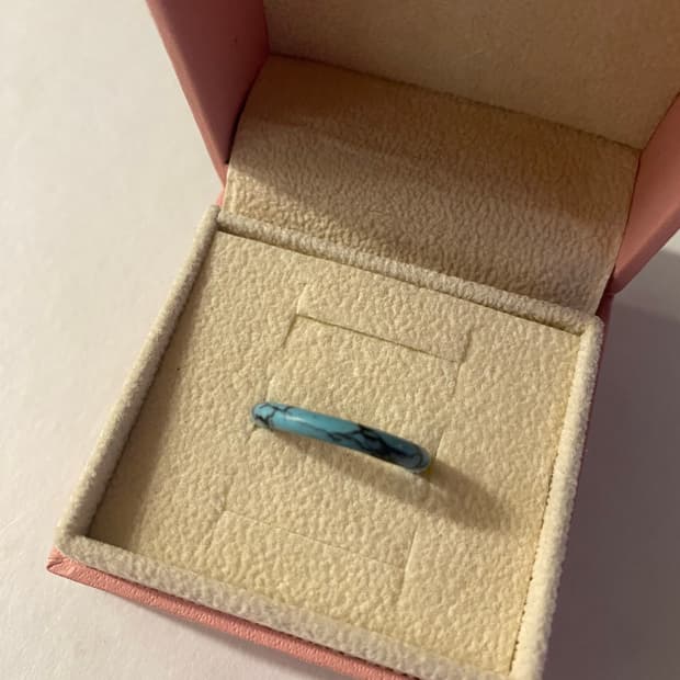 터키석블루색상 마블 반지