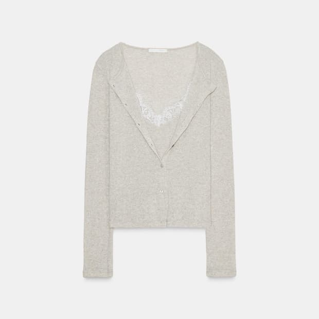 자라 레이스 콤비 탑 재킷 베이지 L(환승연애 현지 착용)