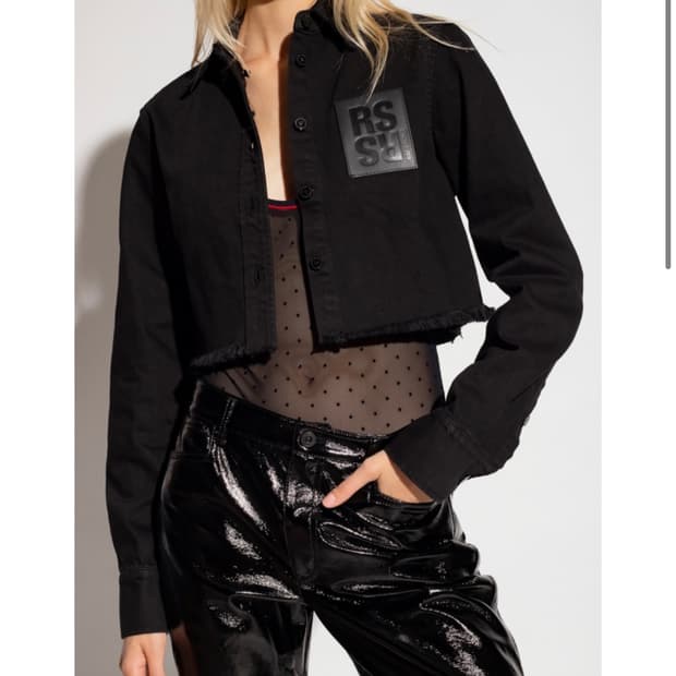 라프시몬스 크롭 데님 자켓 R핀