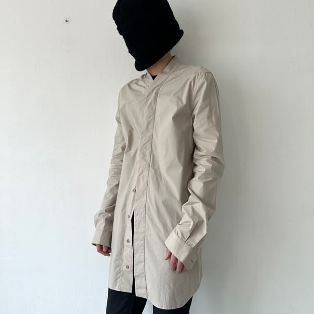 릭오웬스 FAUN 베이지 하이넥 셔츠 자켓