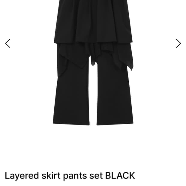 미세키서울) Layered skirt pants set BLACK 2
