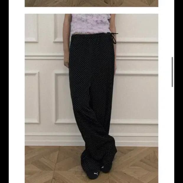 호쿠스포쿠스 바지 Mini dot relax pants black
