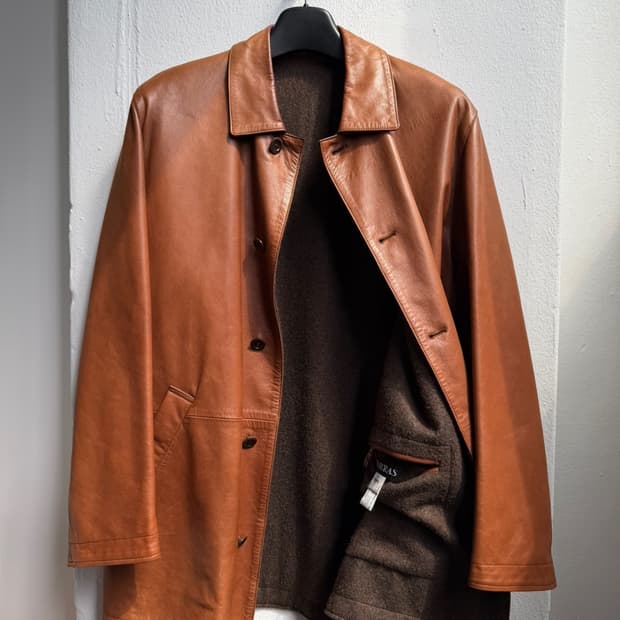 빈티지 Torras 리버시블 레더 코트 