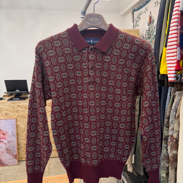 80s 폴로 랄프로렌 카라 울 니트