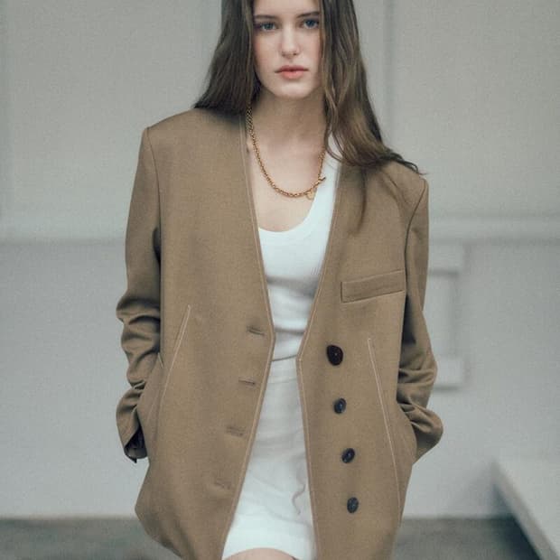 루에브르 Collarless Oversized Jacket