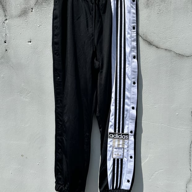 [S] 아디다스 블랙 삼선 트랙팬츠 스냅버튼 조거