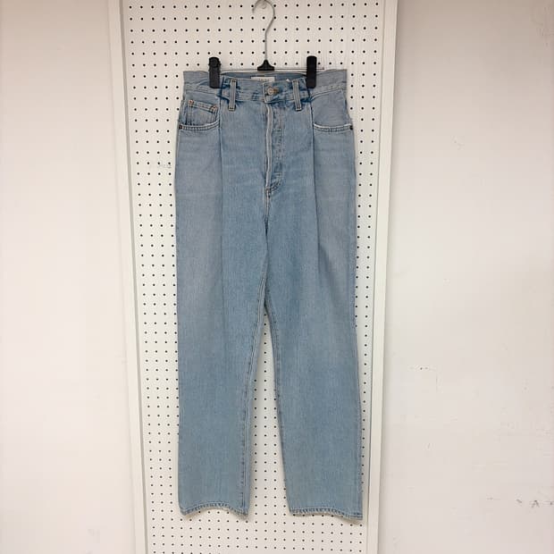 (정품/새상품) AGOLDE 에이골디 여성 연청 플리츠 웨이스트밴드 데님