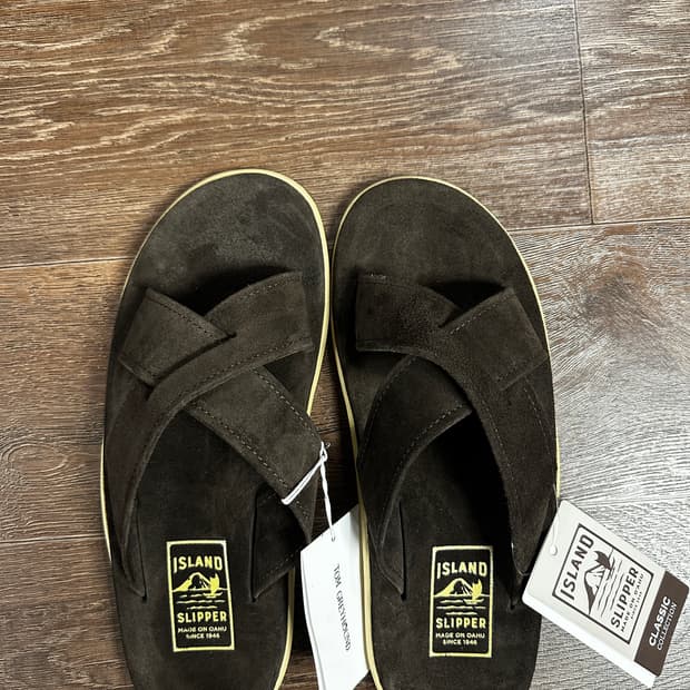 아일랜드 슬리퍼 스웨이드 레더 슬라이드 11사이즈