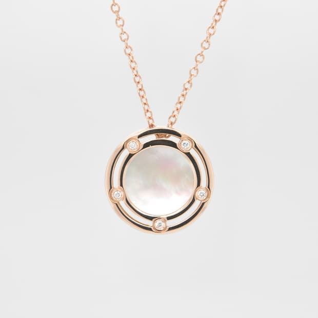 다미아니 디사이드 18K 핑크골드 천연다이아 자개 남녀공용 펜던트 목걸이