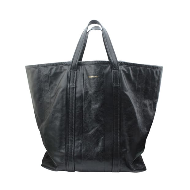 발렌시아가 블랙 레더 빅쇼퍼백