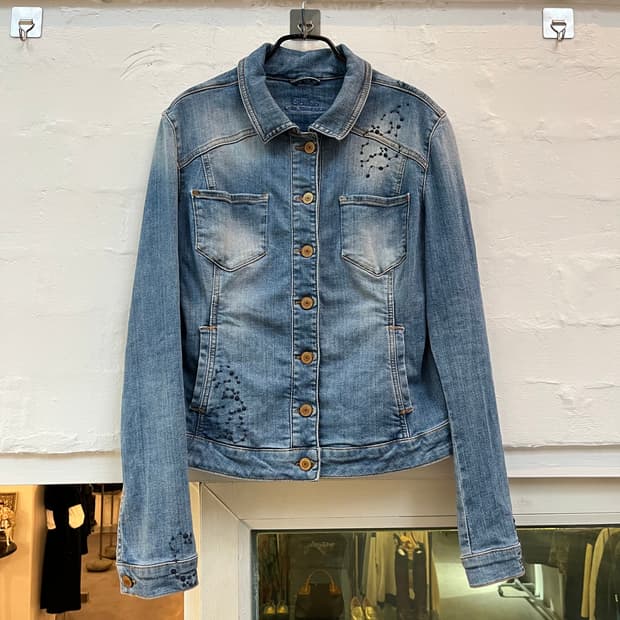 GUESS 여성 데님 스티치 재킷 S
