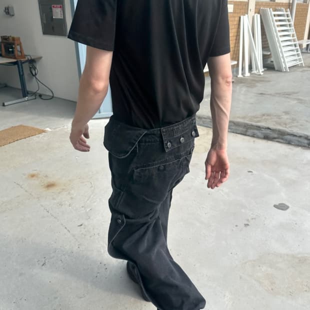 MPa Single waist pocket pants (Black, L)
