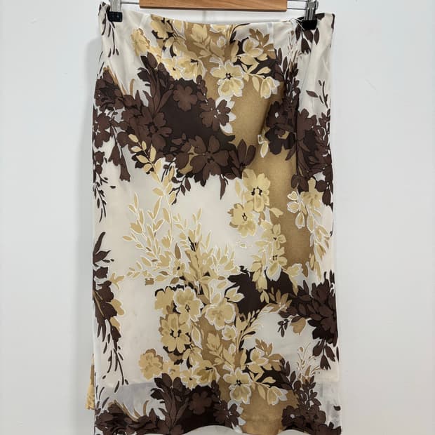 Ensuite 일본 빈티지 쉬폰 플라워패턴 스커트 치마