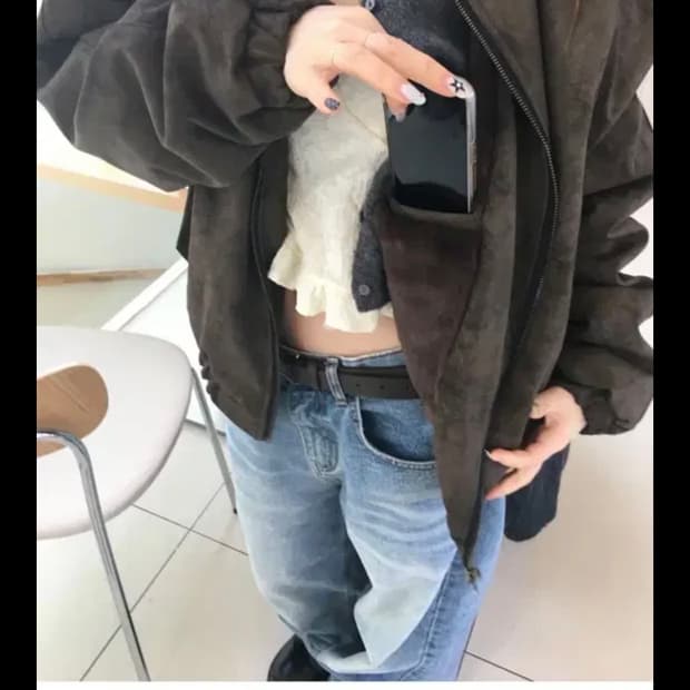 아워캐비넷 스웨이드 자켓 