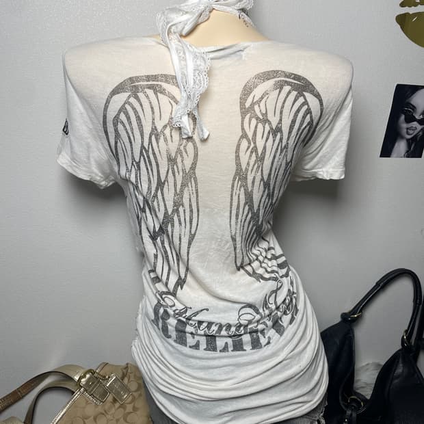 날개 갸루 y2k 스트라이프 탑