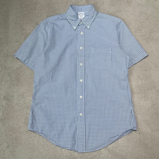 브룩스브라더스 체크 하프셔츠 s10868