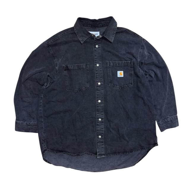 칼하트 흑청 데님 셔츠 자켓