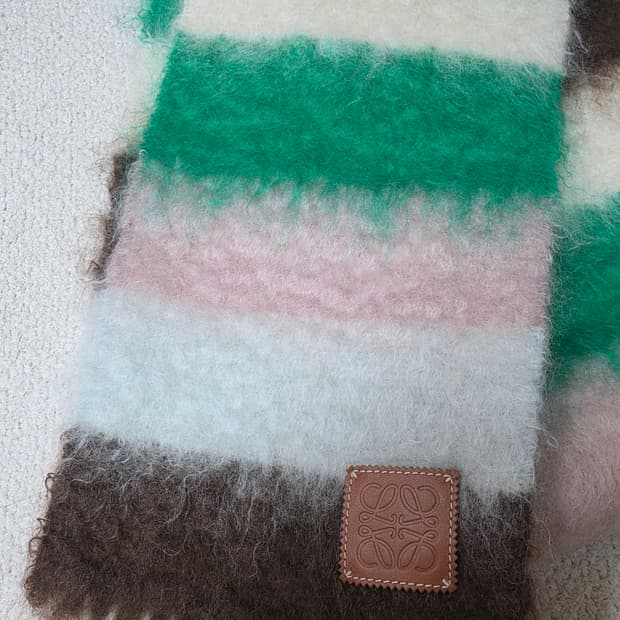 로에베 멀티 스트라이프 모헤어 머플러