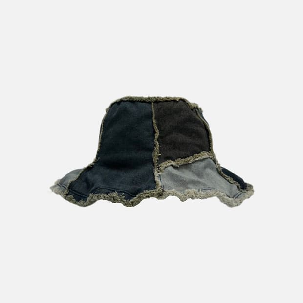 milsa 일본빈티지 패치워크 데님 버킷햇