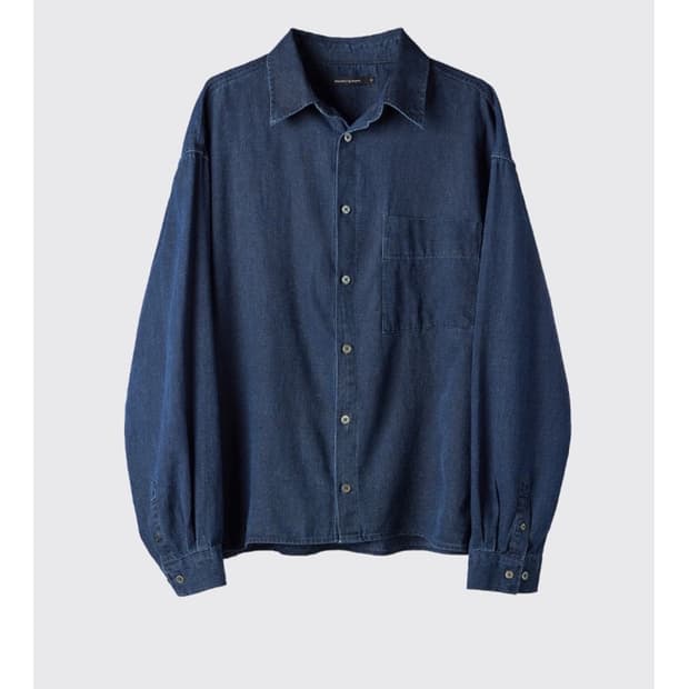 해칭룸 크롭셔츠 워시드 더스티 블루 4사이즈