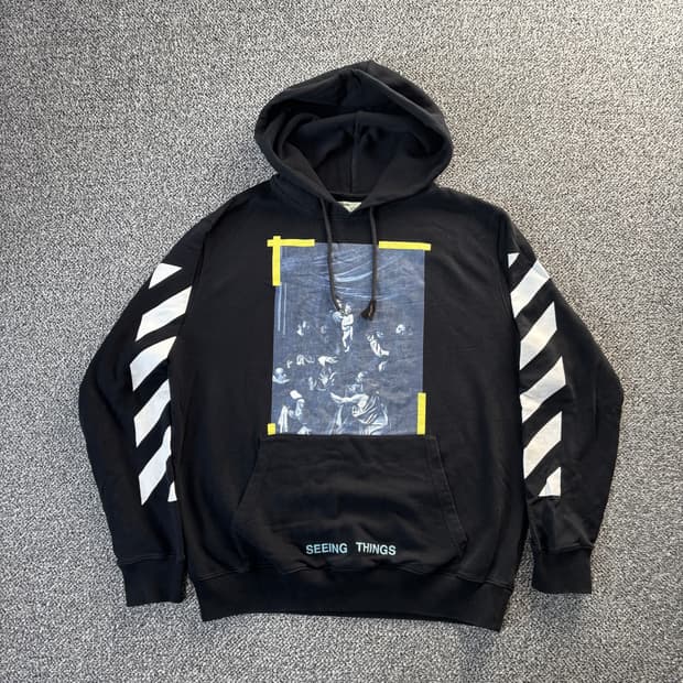 오프화이트 카라바조 후드티 (L)