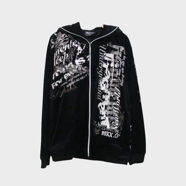 BEAUMERE Y2K 레터링 후드 집업 62634