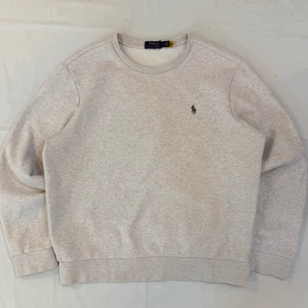 큐알) 폴로 랄프로렌 맨투맨 스웻셔츠 아이보리 그레이