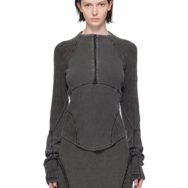 혜인서 하프 집업 라글란 니트