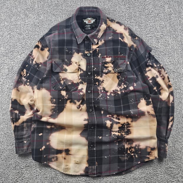 할리데이비슨 다잉 워시드 커스텀 플란넬 셔츠 ( L ) / 10585