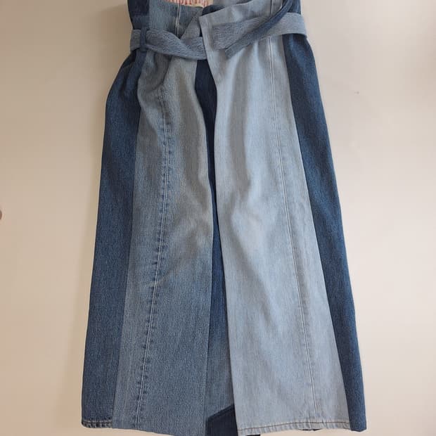 미하라야스히로 데님 랩 스커트