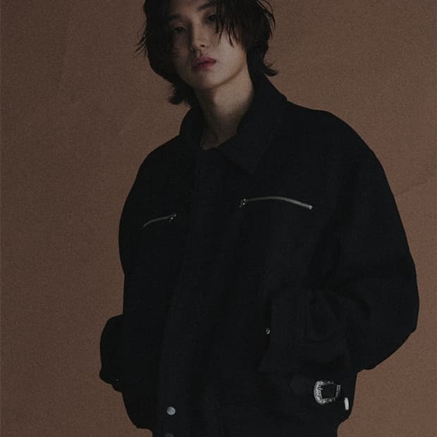 [L] CORD 코드 메탈 버클 울 블루종