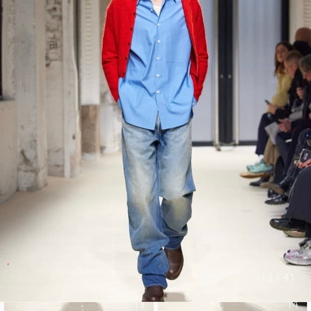 오라리 25AW 셀비지 헤비 와이드 데님