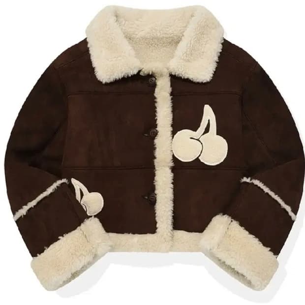 키르시 체리 스웨이드 무스탕 다크브라운