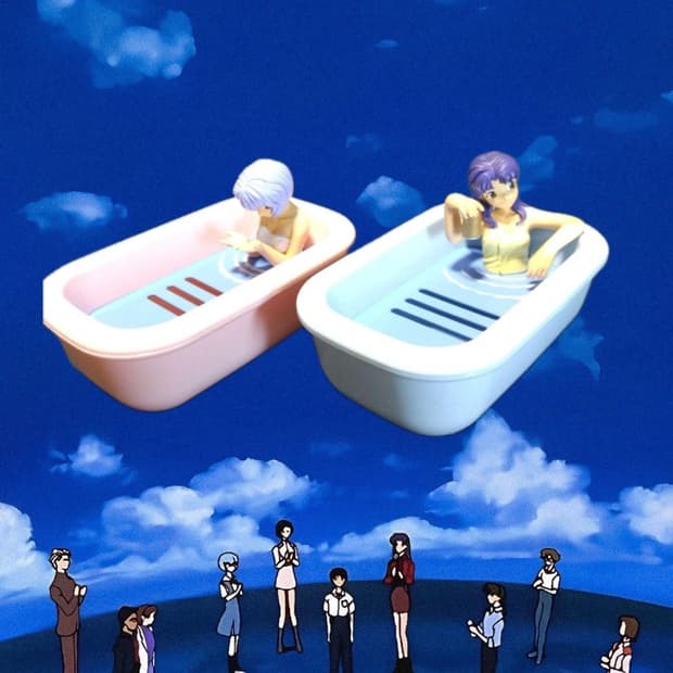 고전 에반게리온 욕조 비누 트레이 피규어