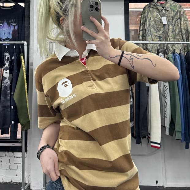 베이프 스트라이프 PK 티셔츠