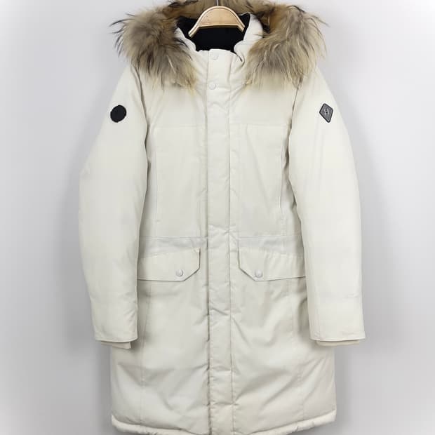 코오롱스포츠 라쿤퍼 거위털 다운 롱 패딩 파카