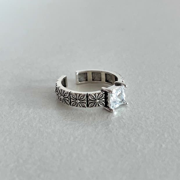 크리스탈 크롬 반지 